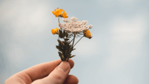 Actualidad foto solo mano flores sin reahorro